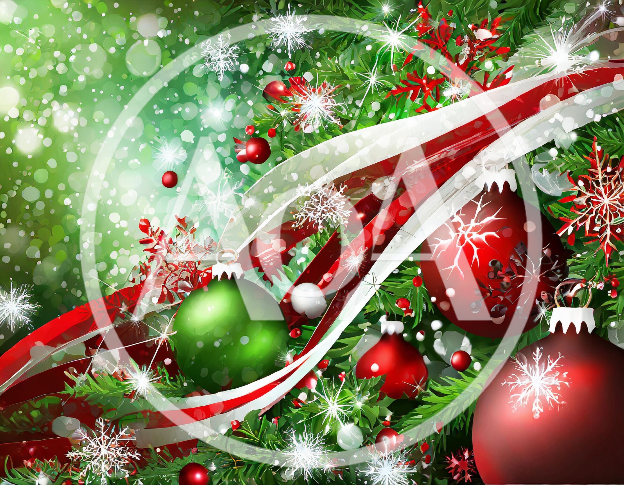 Festive Christmas Tree Decoration With Ornaments And Ribbons
