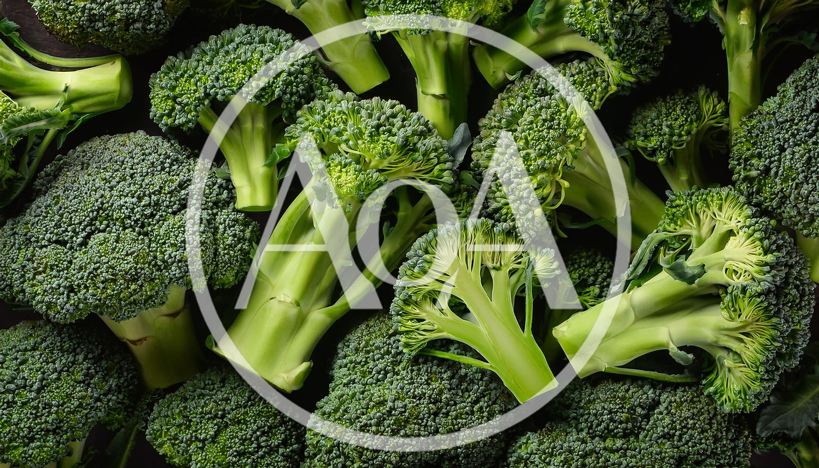 Fresh Green Broccoli Florets Arranged On Dark Background