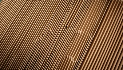Close Up Of Stacked Corrugated Cardboard Sheets