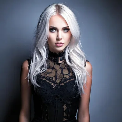 Portrait Of A Woman With Platinum Blonde Hair