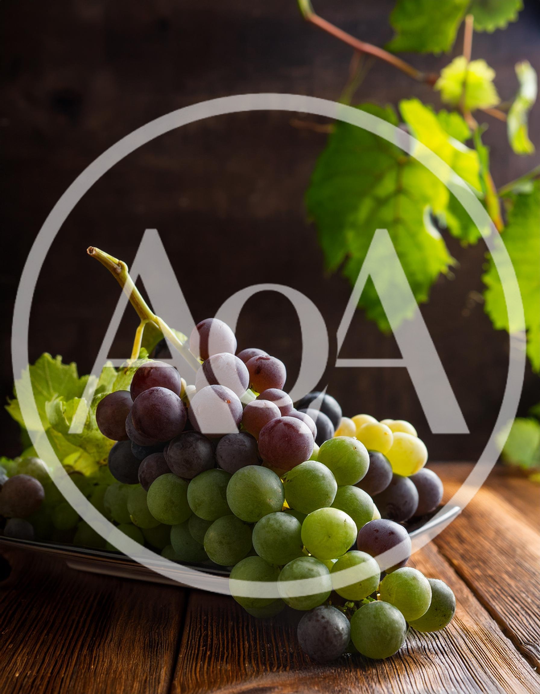 Fresh Cluster Of Mixed Red And Green Grapes