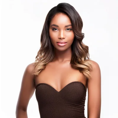 Portrait Of A Beautiful Young Woman With Ombre Hair