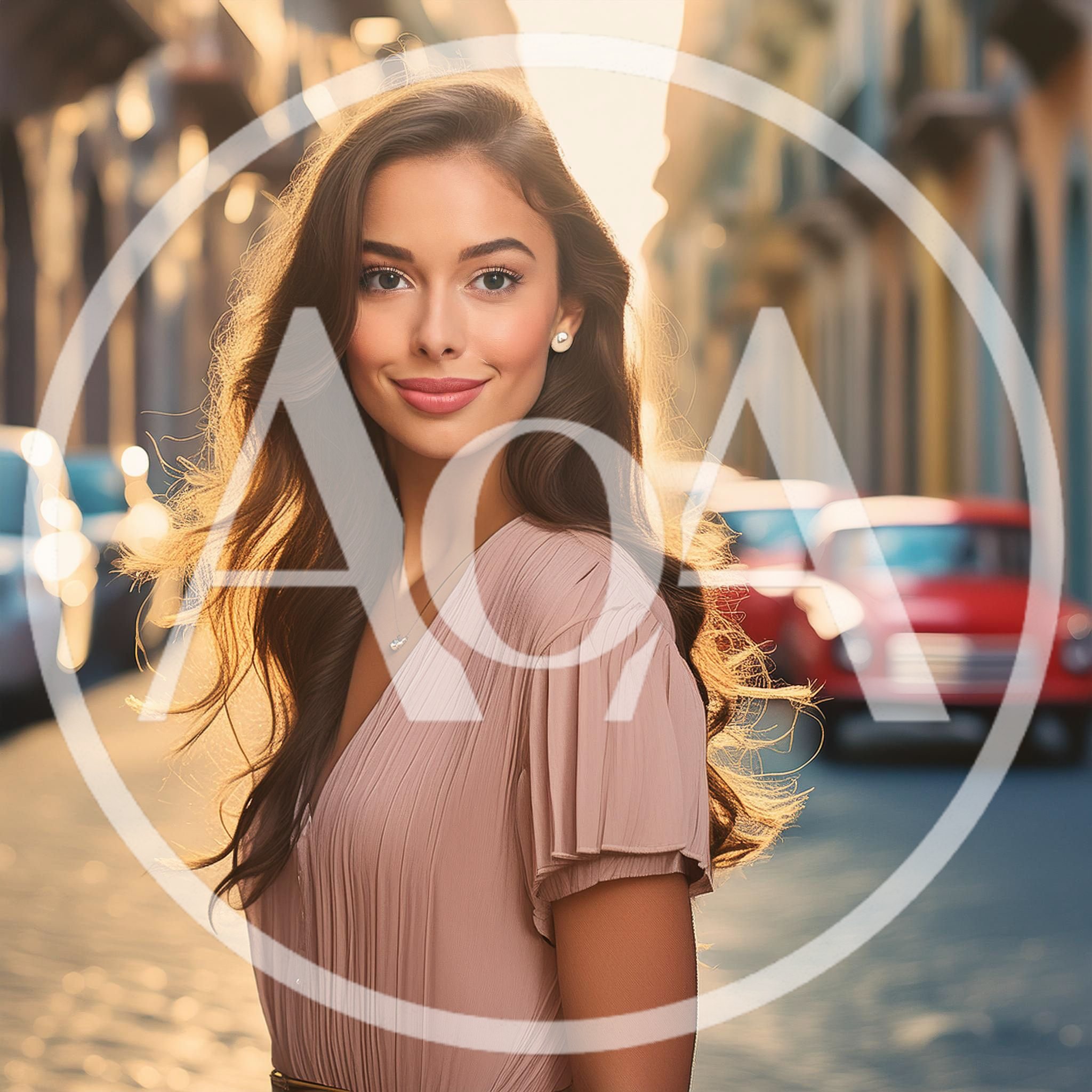 Portrait Of A Beautiful Woman In A City Street