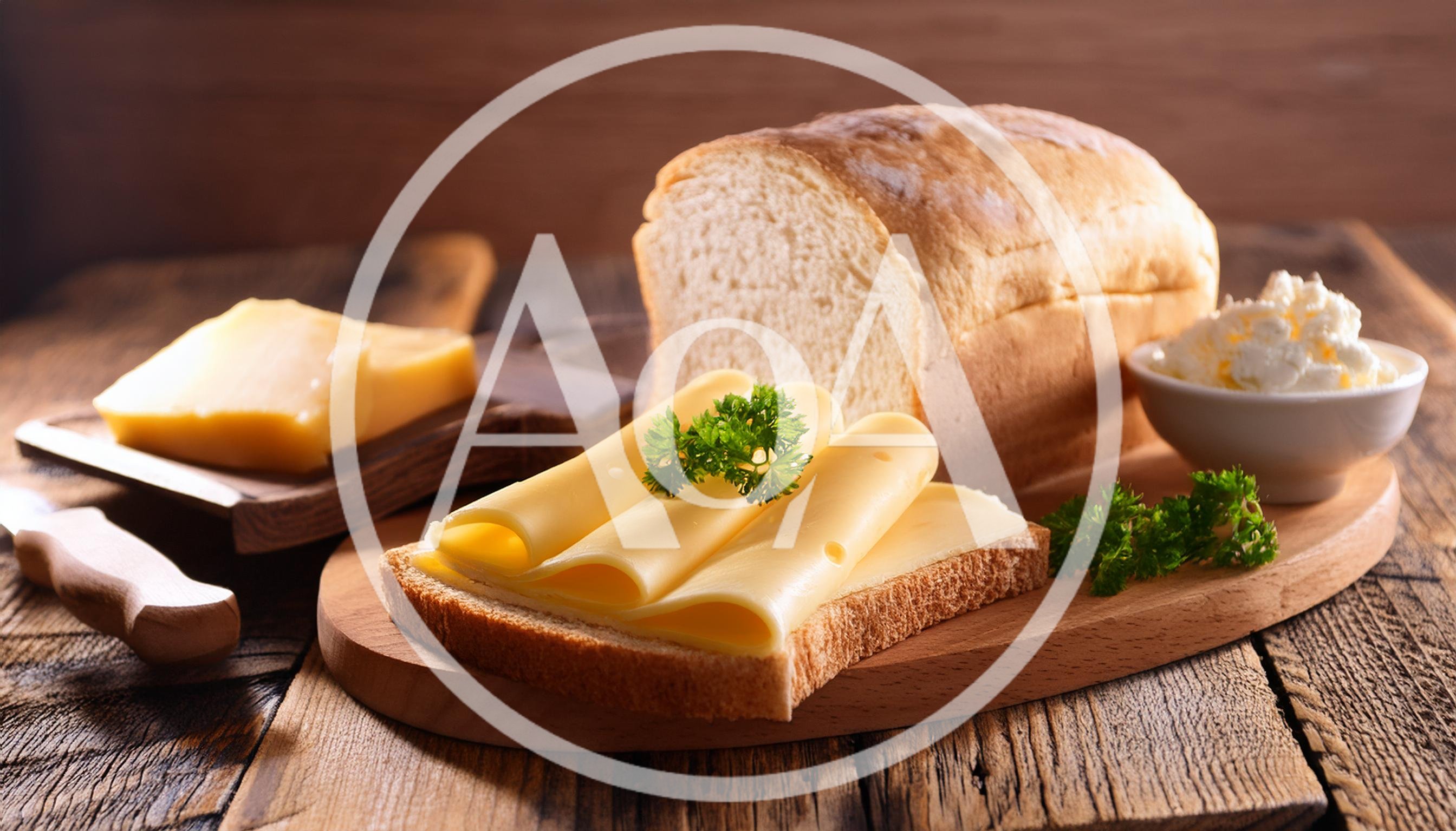 Fresh Bread Slices With Cheese And Parsley