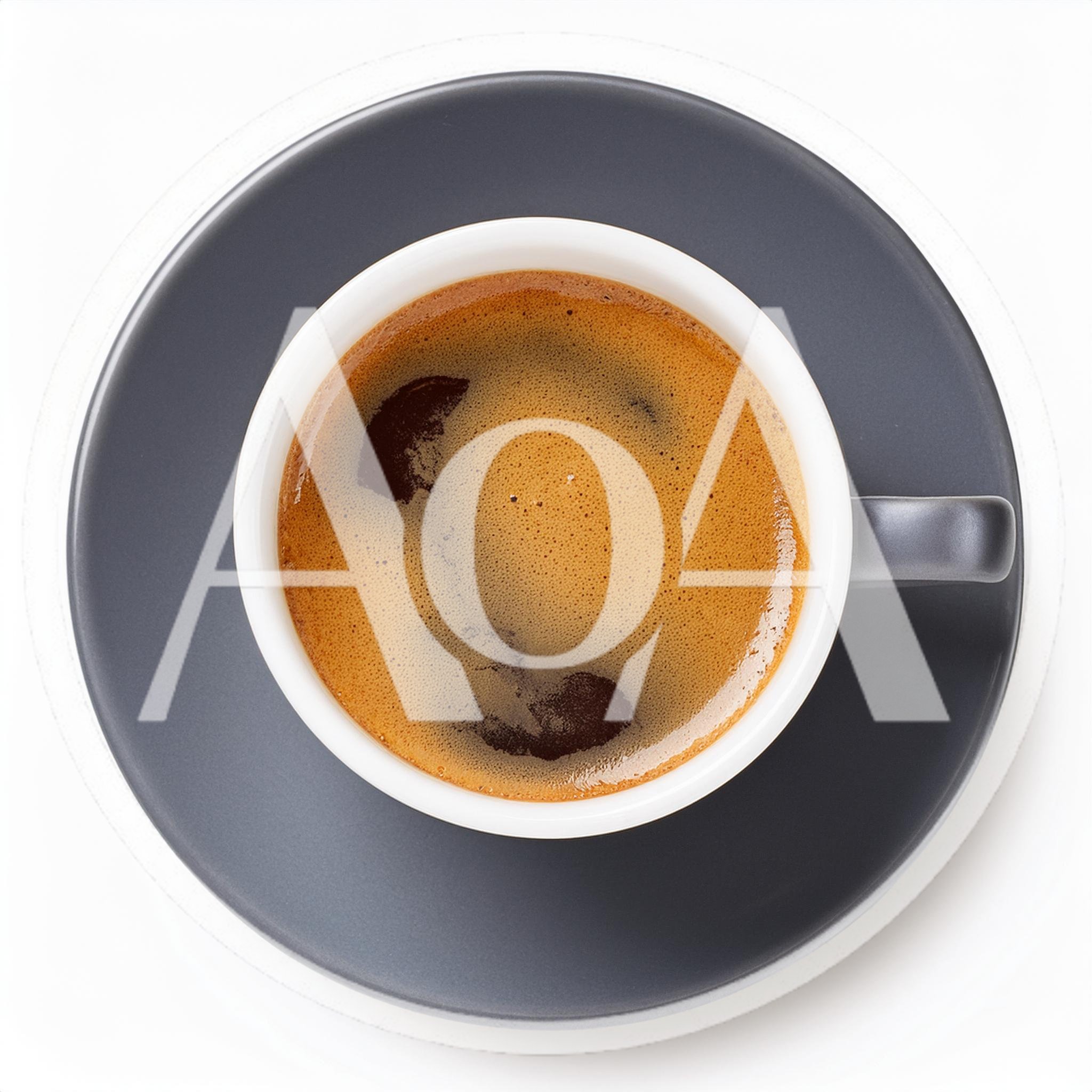 Top Down View Of Espresso In A Grey Cup