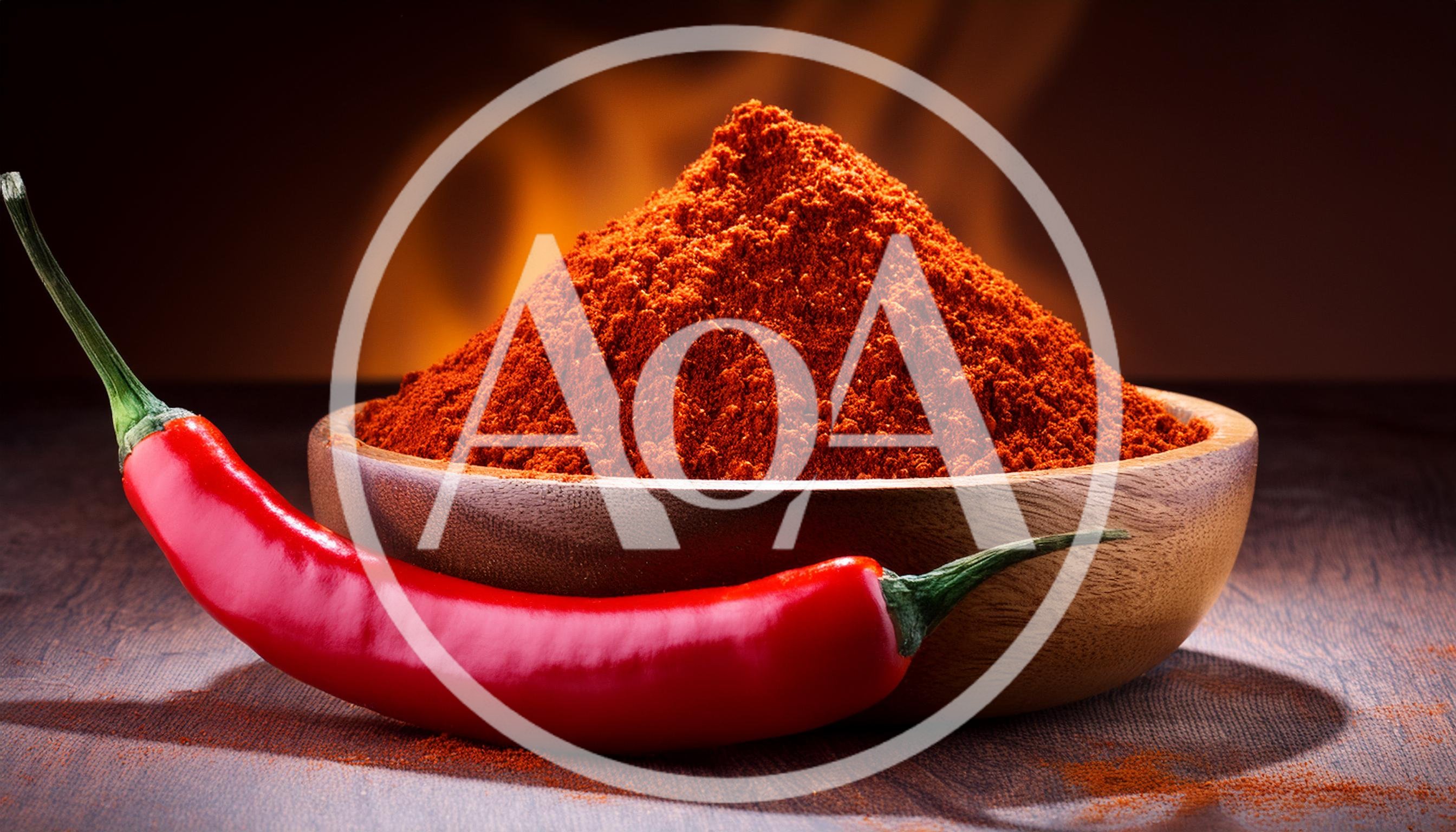 Red Chili Pepper And Bowl Of Chili Powder