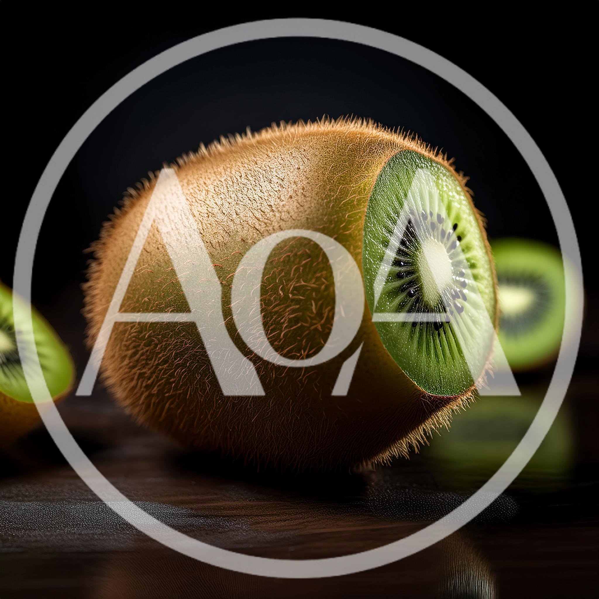 Fresh Sliced Kiwi Fruit On Dark Wooden Surface