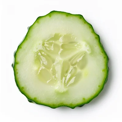 Fresh Cucumber Slice Isolated On White Background