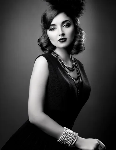 Elegant Woman In Vintage 1920s Style Portrait