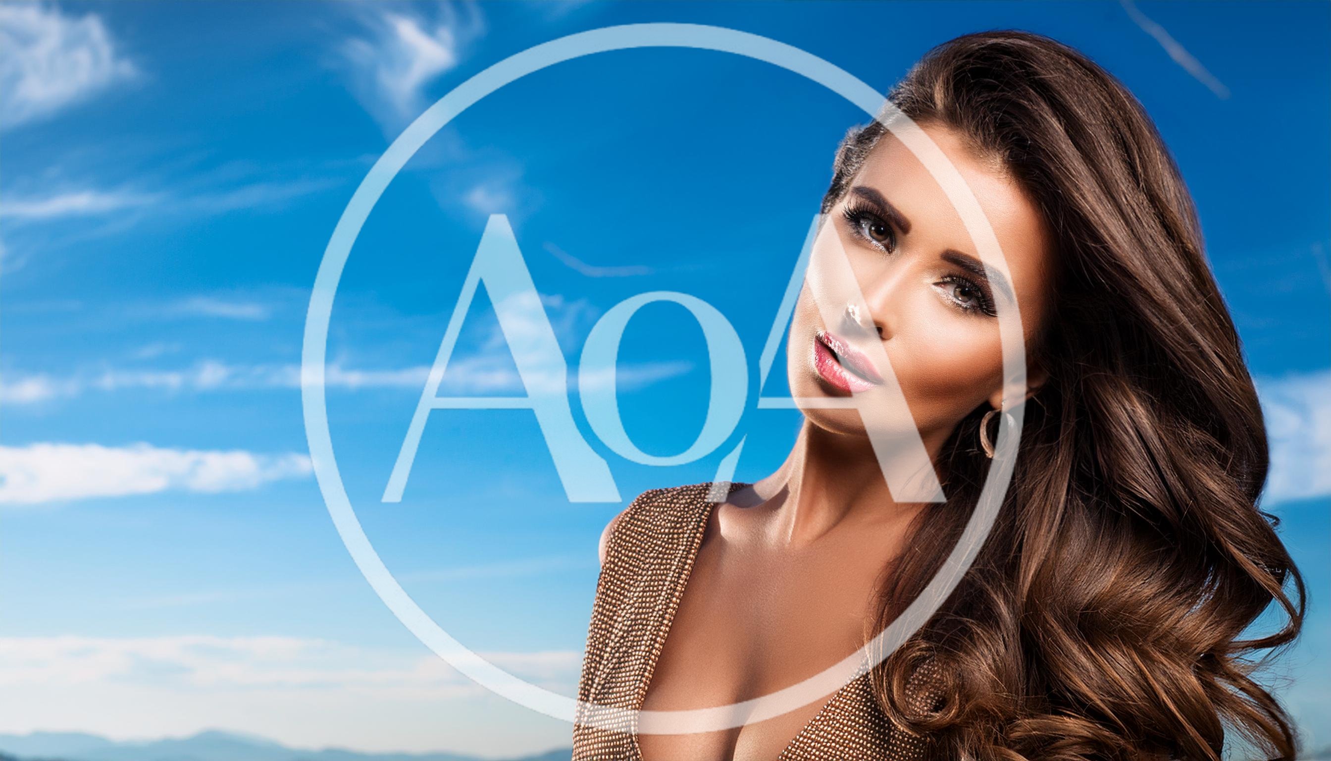 Portrait Of A Beautiful Woman With Long Wavy Hair