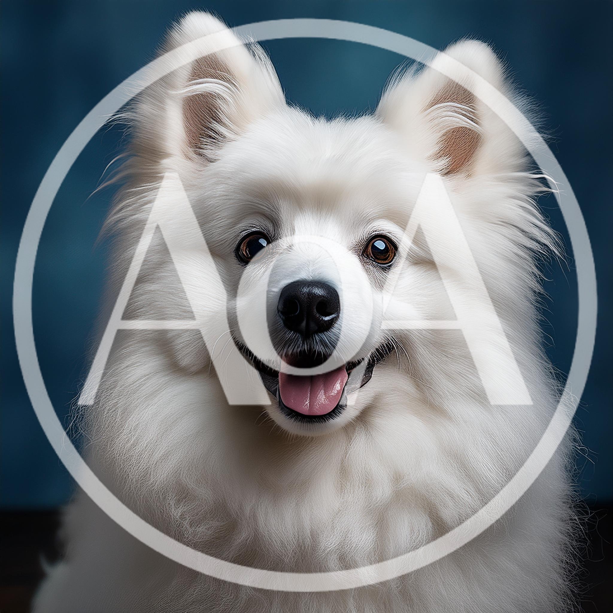 Portrait Of A Happy White American Eskimo Dog