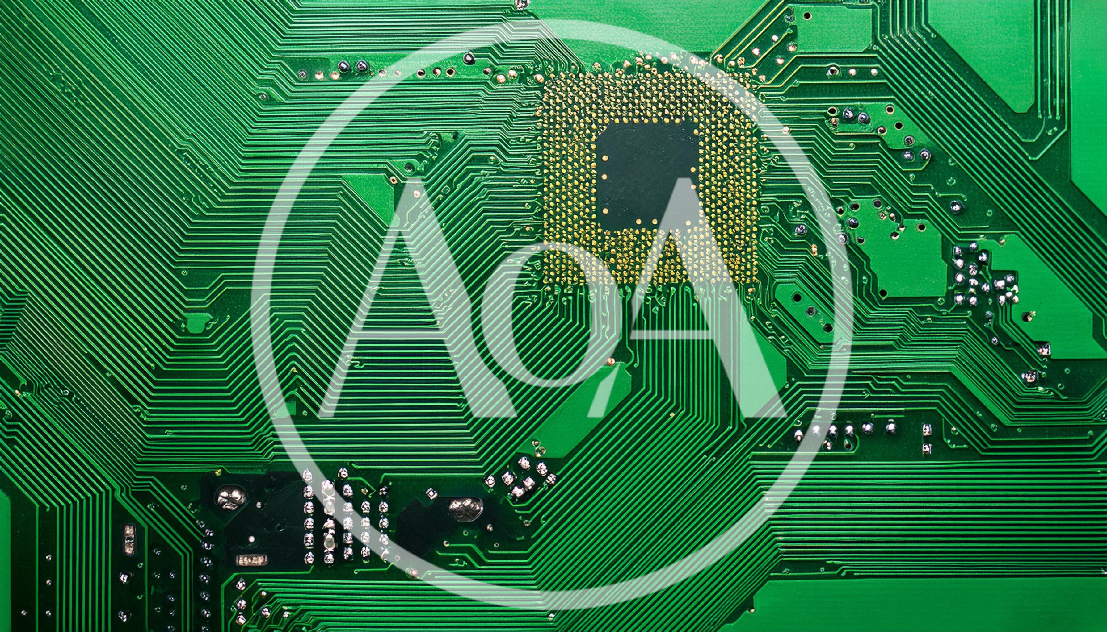 Close Up Of A Green Printed Circuit Board