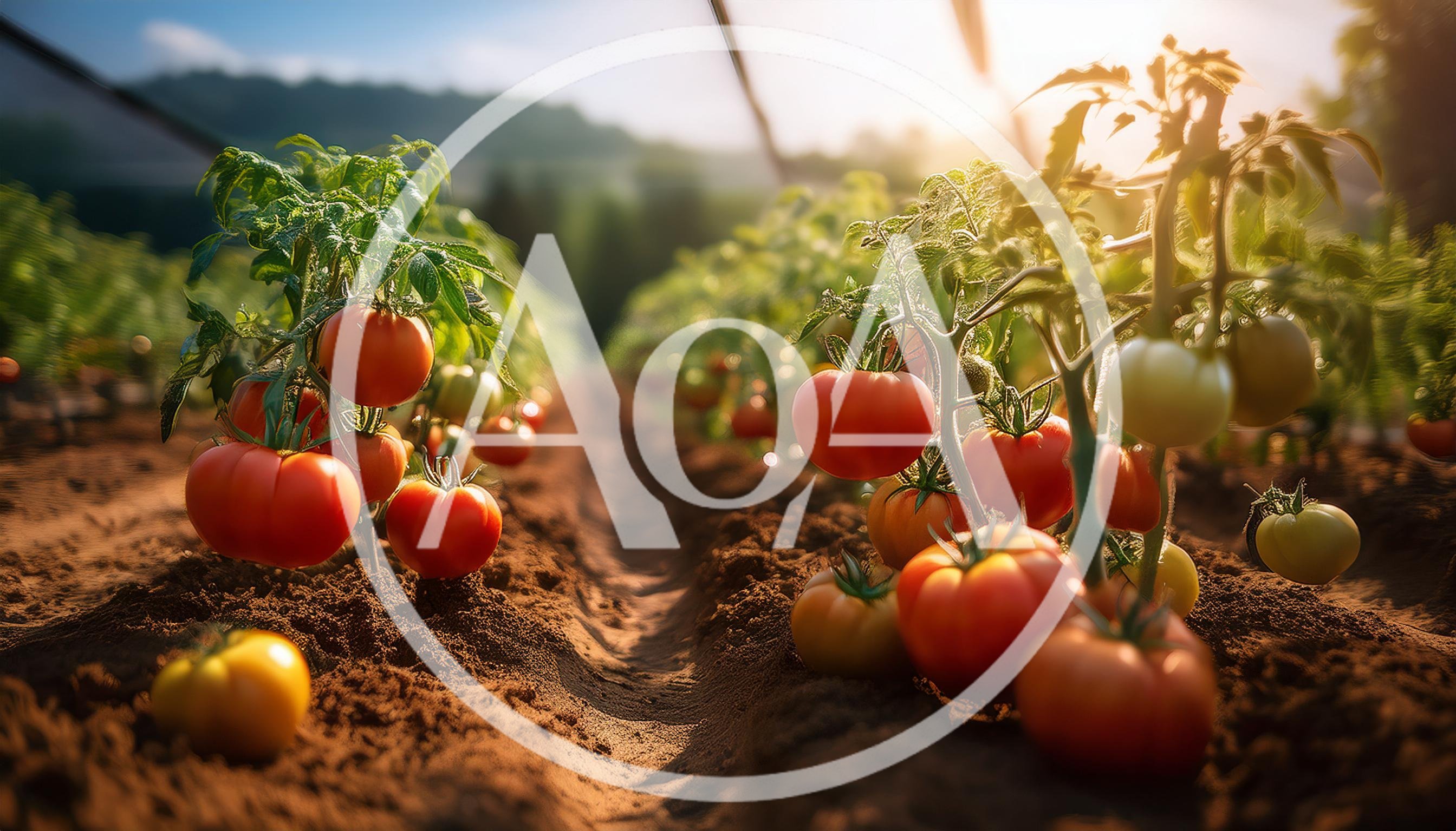 Ripe Tomatoes Growing In A Sunny Greenhouse