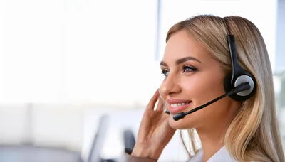 Professional Customer Service Representative Wearing A Headset