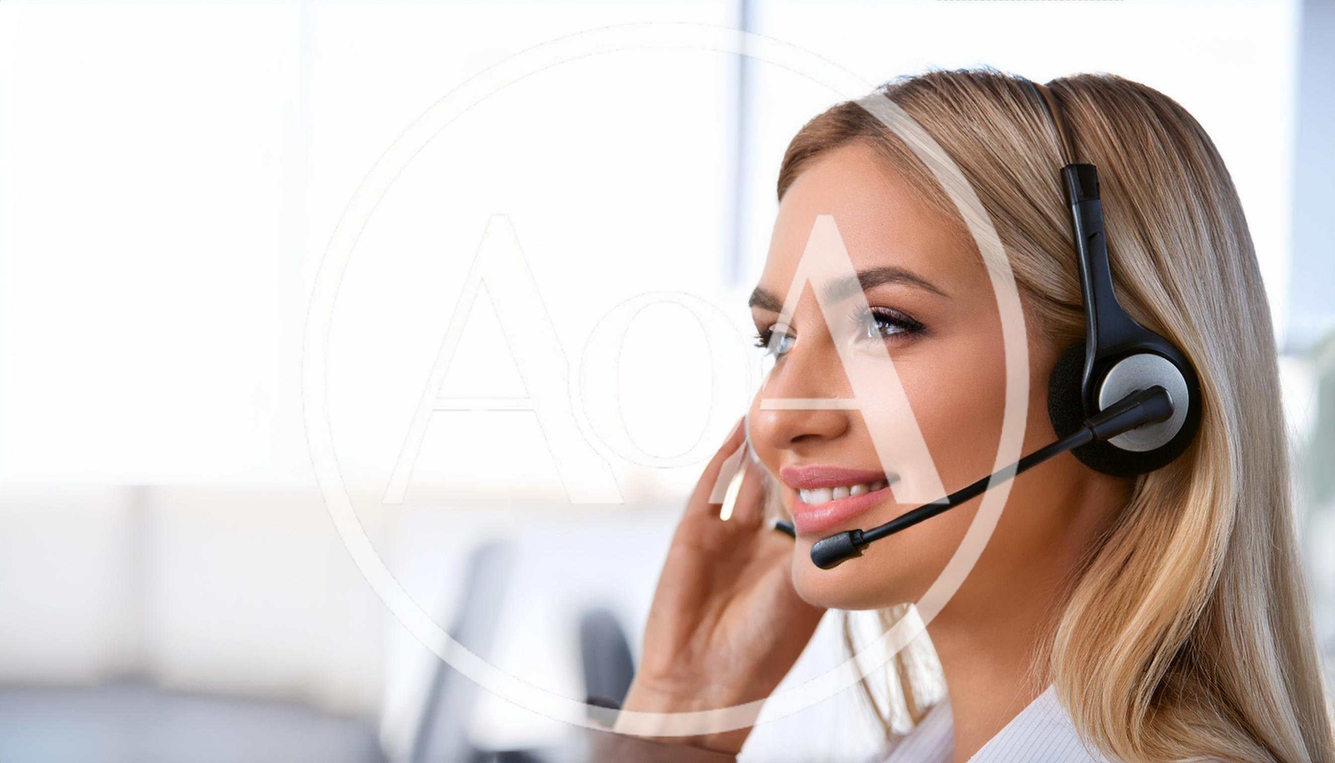 Professional Customer Service Representative Wearing A Headset