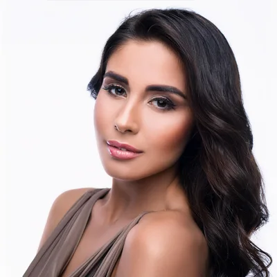 Portrait Of A Beautiful Woman With Wavy Dark Hair