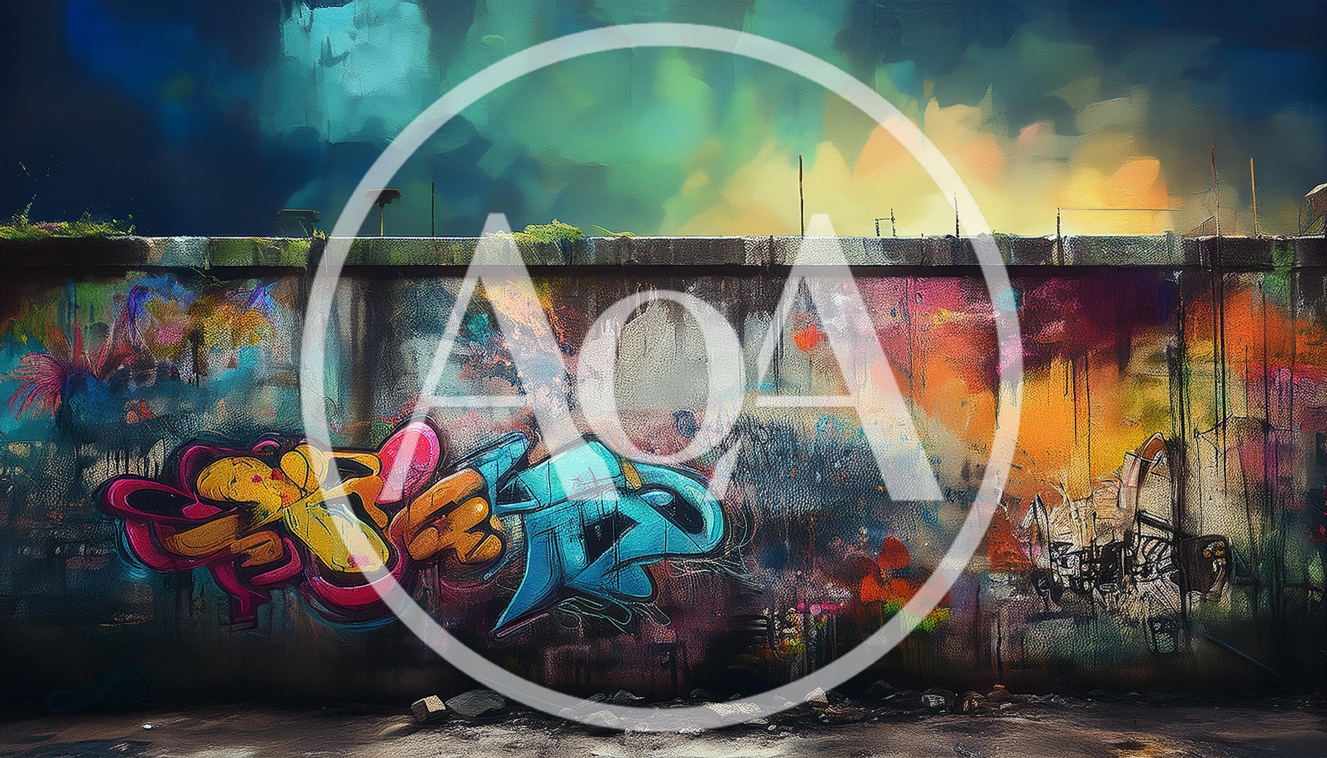 Vibrant Graffiti Art On A Weathered Concrete Wall