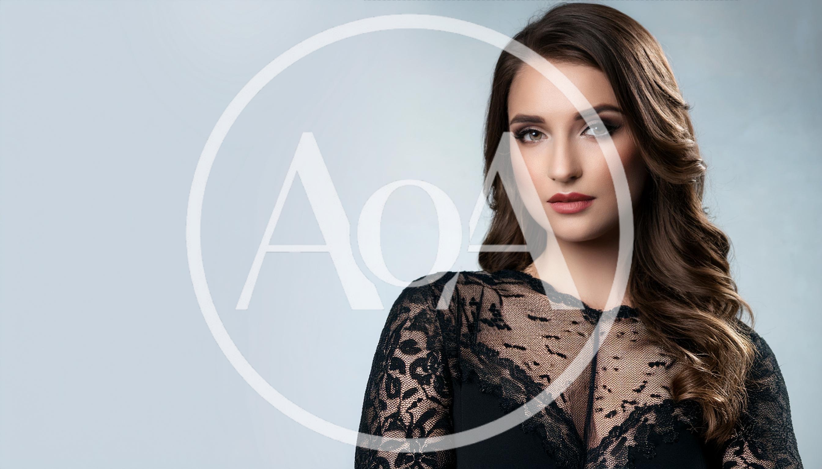 Portrait Of A Beautiful Woman In Black Lace Dress