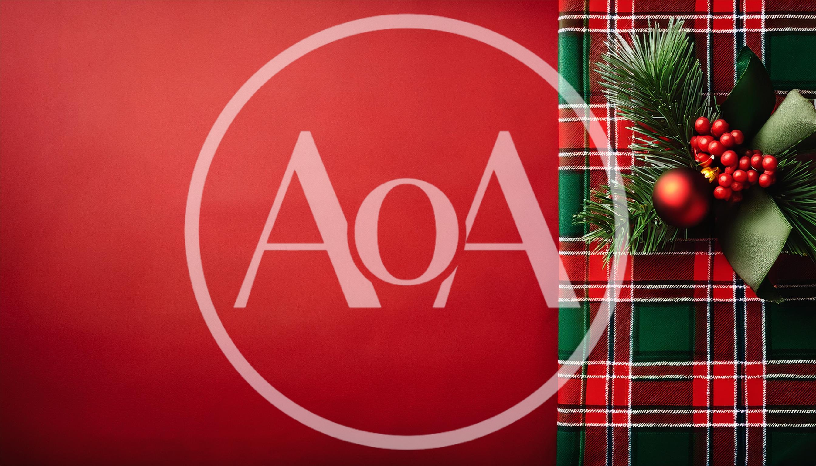 Christmas Plaid Gift Box With Red Ornament And Berries