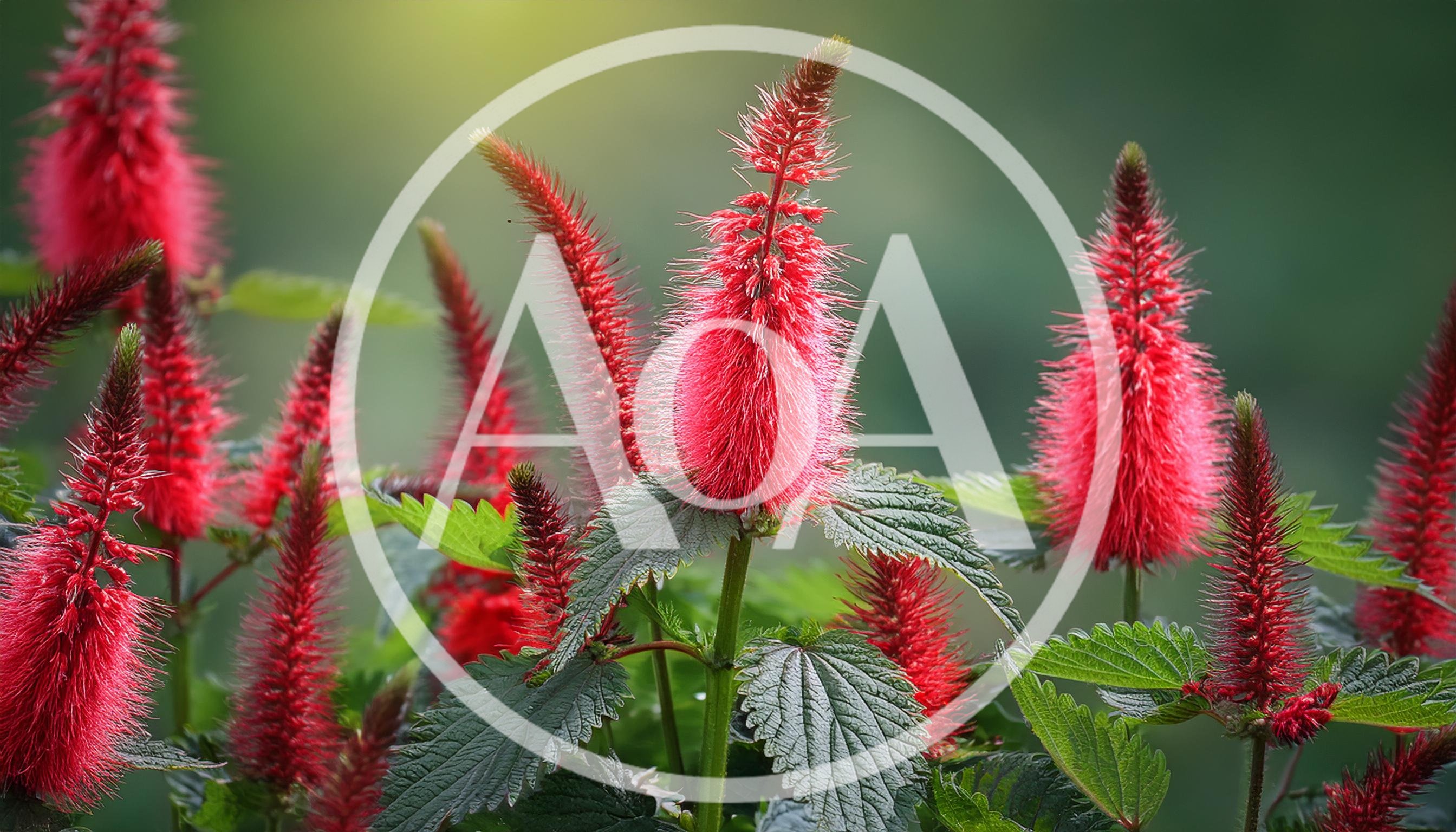 Vibrant Red Acalypha Hispida Flowers In A Garden