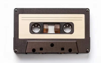 Vintage Audio Cassette Tape On White Background
