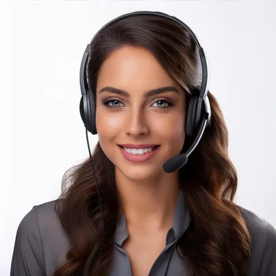 Professional Customer Service Representative Wearing Headset