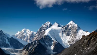 Majestic Snow Covered Peaks Of The Himalayan Mountains
