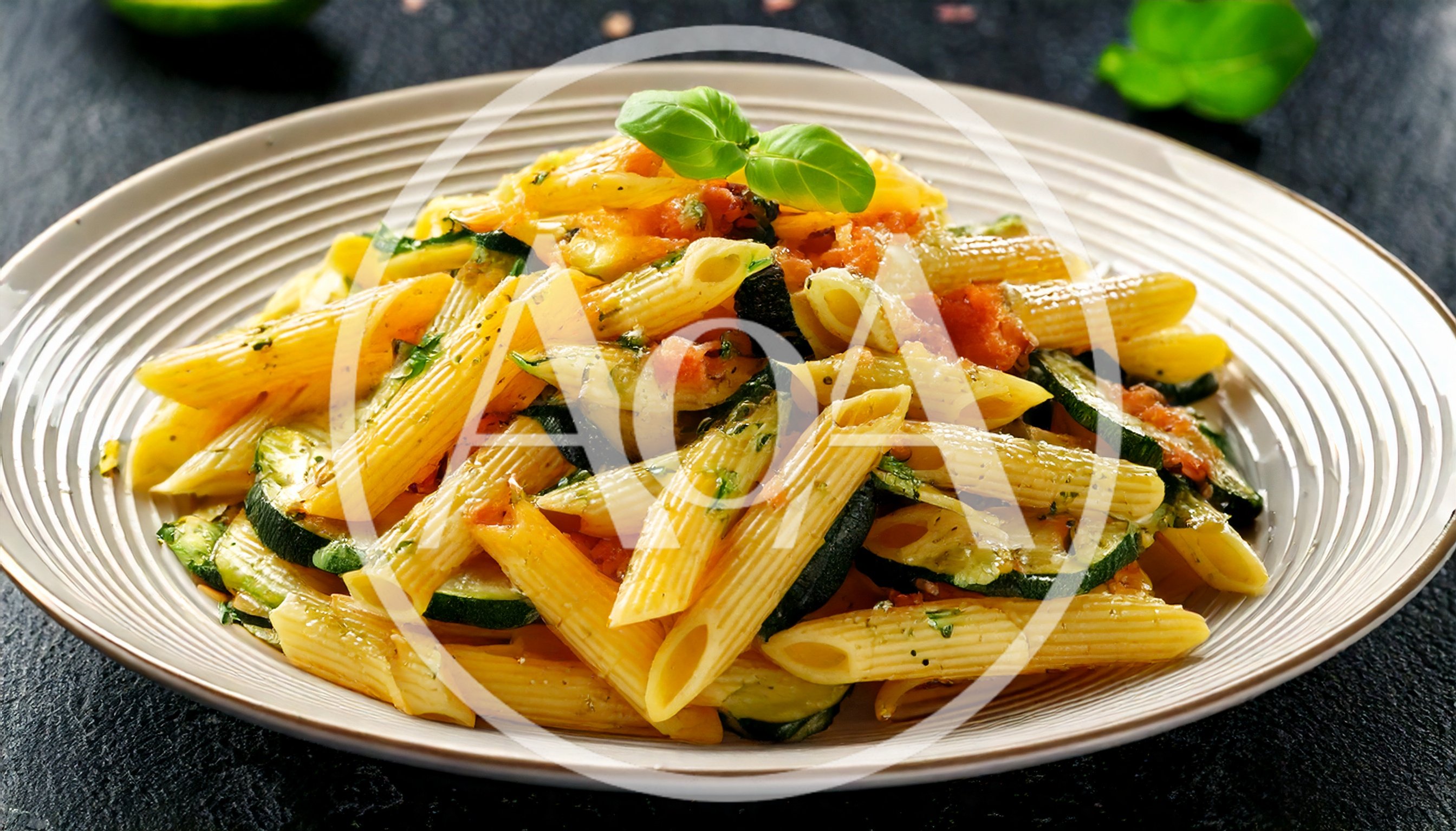 Penne Pasta With Zucchini And Tomato Sauce