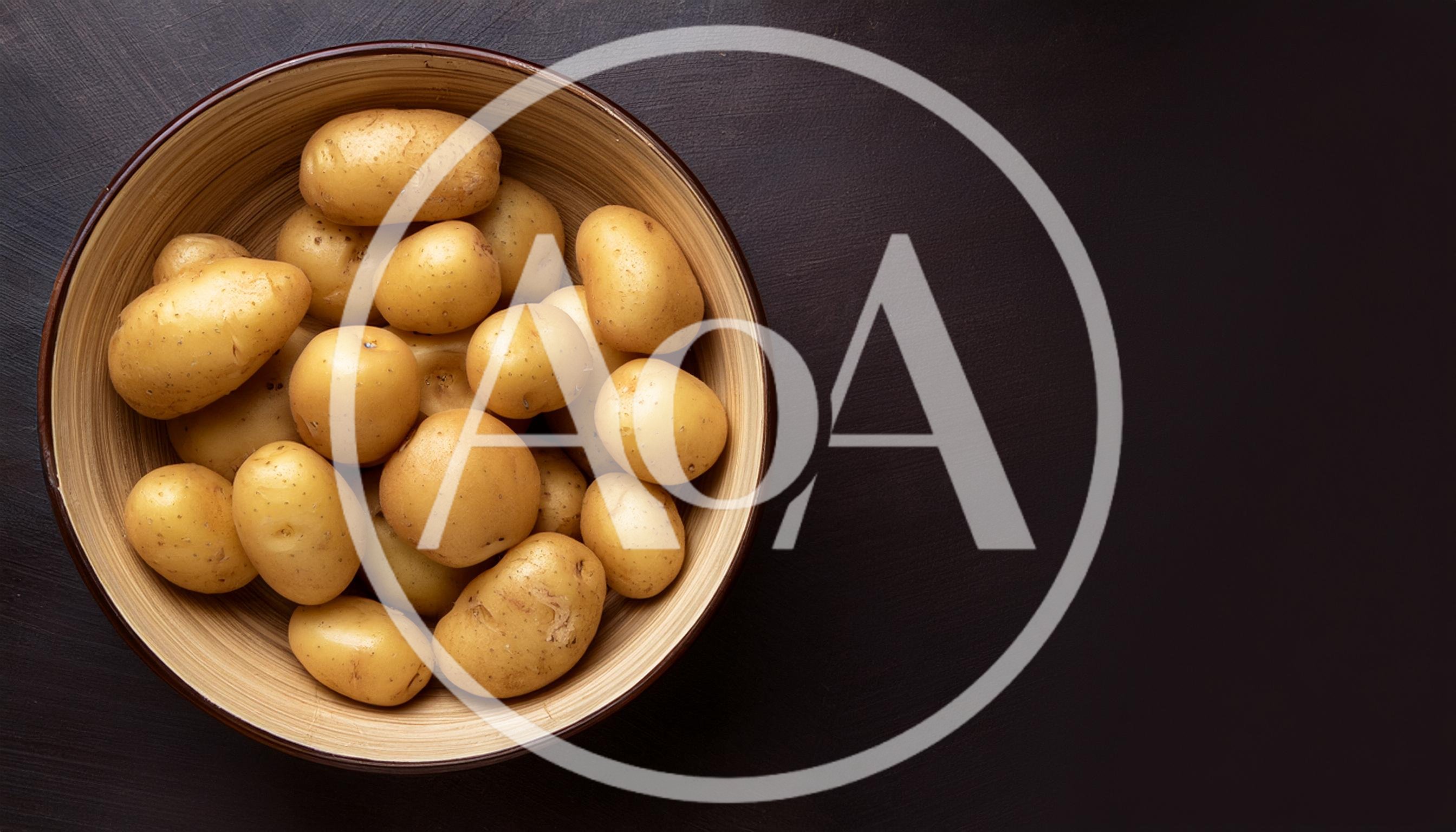 Fresh Raw Potatoes In A Wooden Bowl