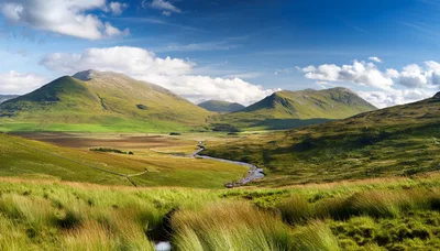 Panoramic View Of The Scottish Highlands Landscape