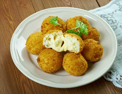 Fried Cheese Balls on a Plate