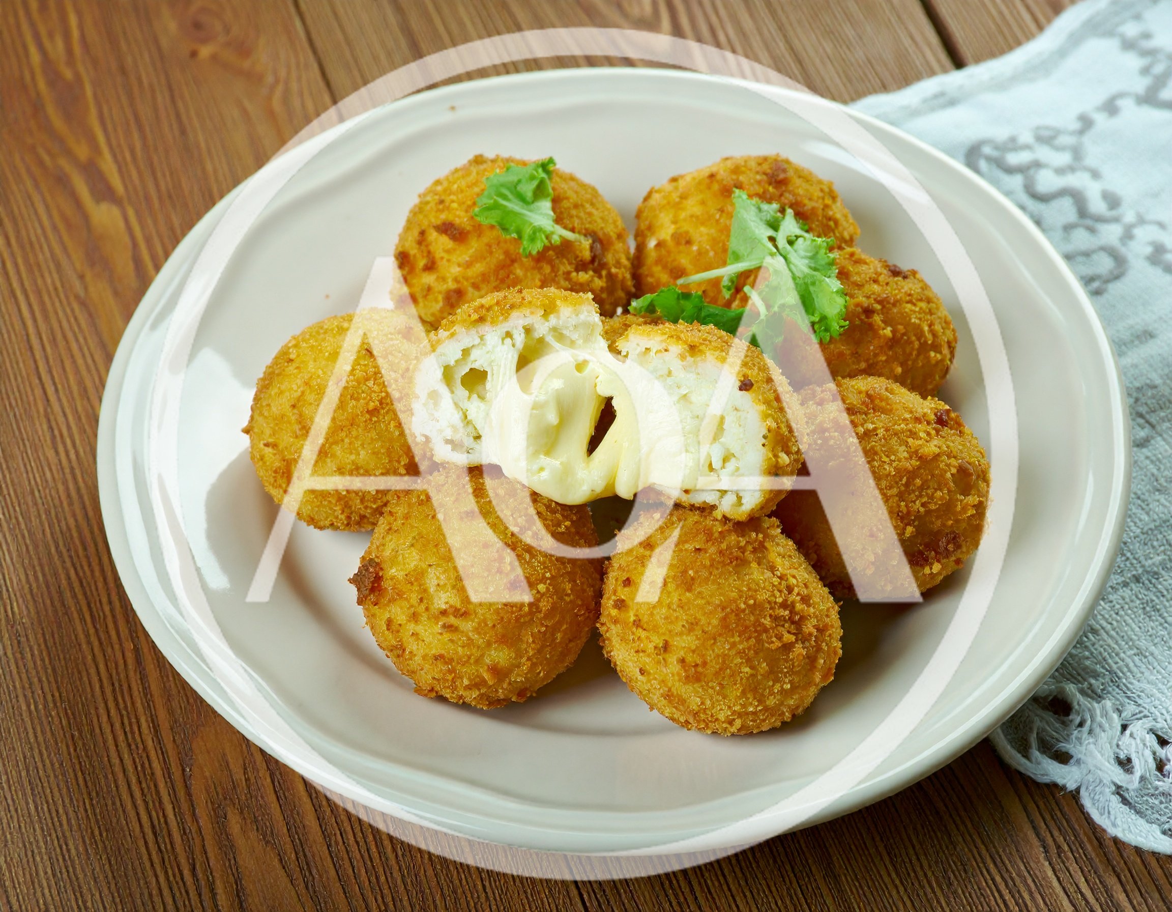 Fried Cheese Balls on a Plate