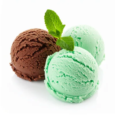 Three Scoops Of Chocolate And Mint Ice Cream