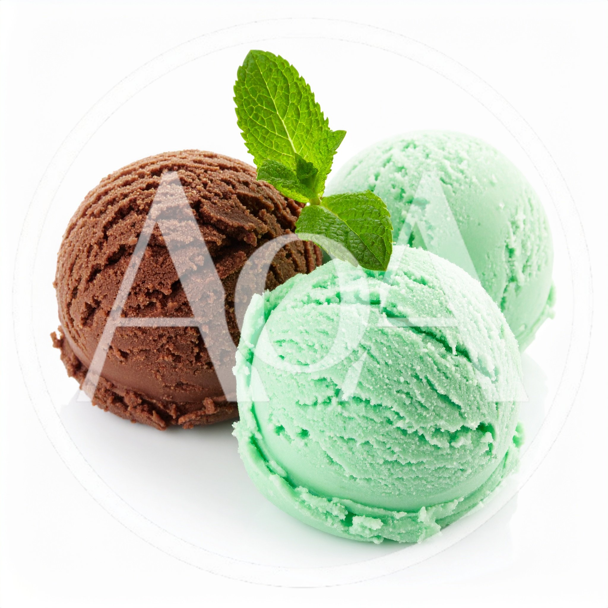 Three Scoops Of Chocolate And Mint Ice Cream