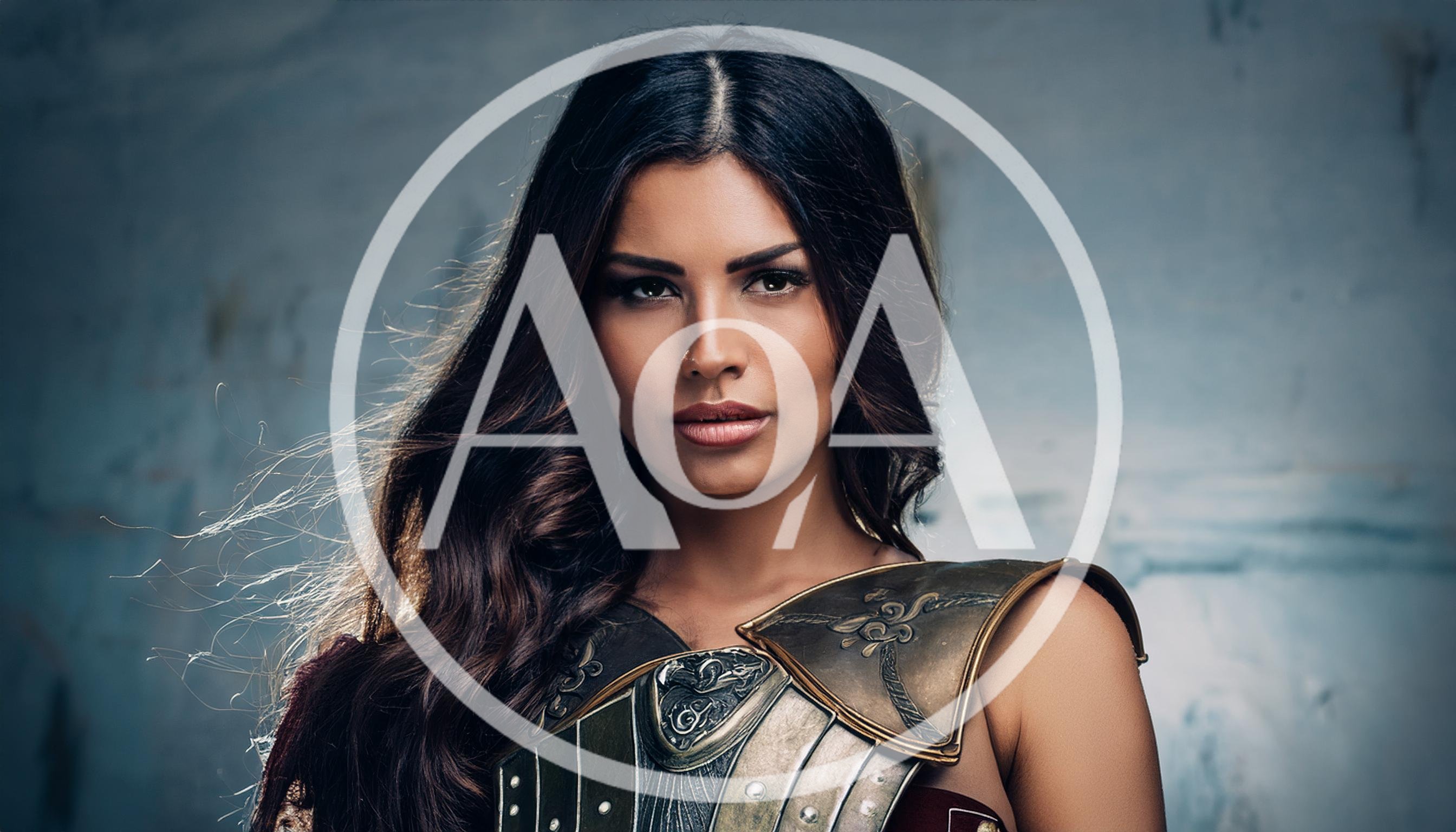 Portrait Of A Beautiful Female Warrior In Armor