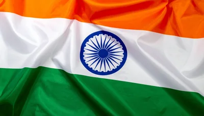 Waving Flag Of India With Fabric Texture