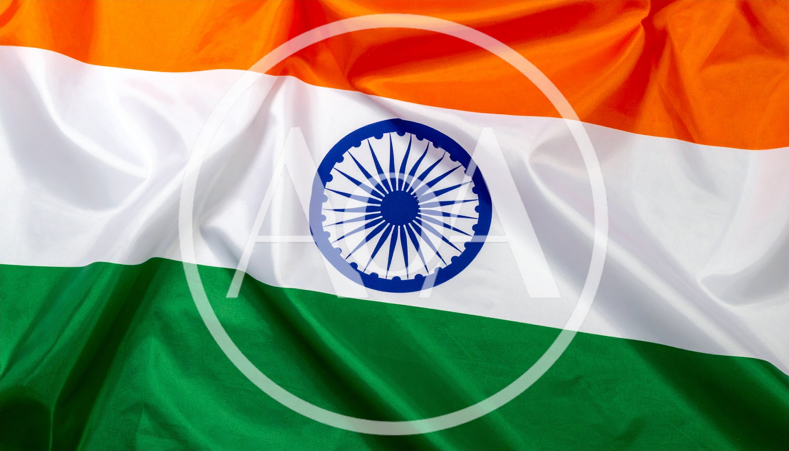 Waving Flag Of India With Fabric Texture