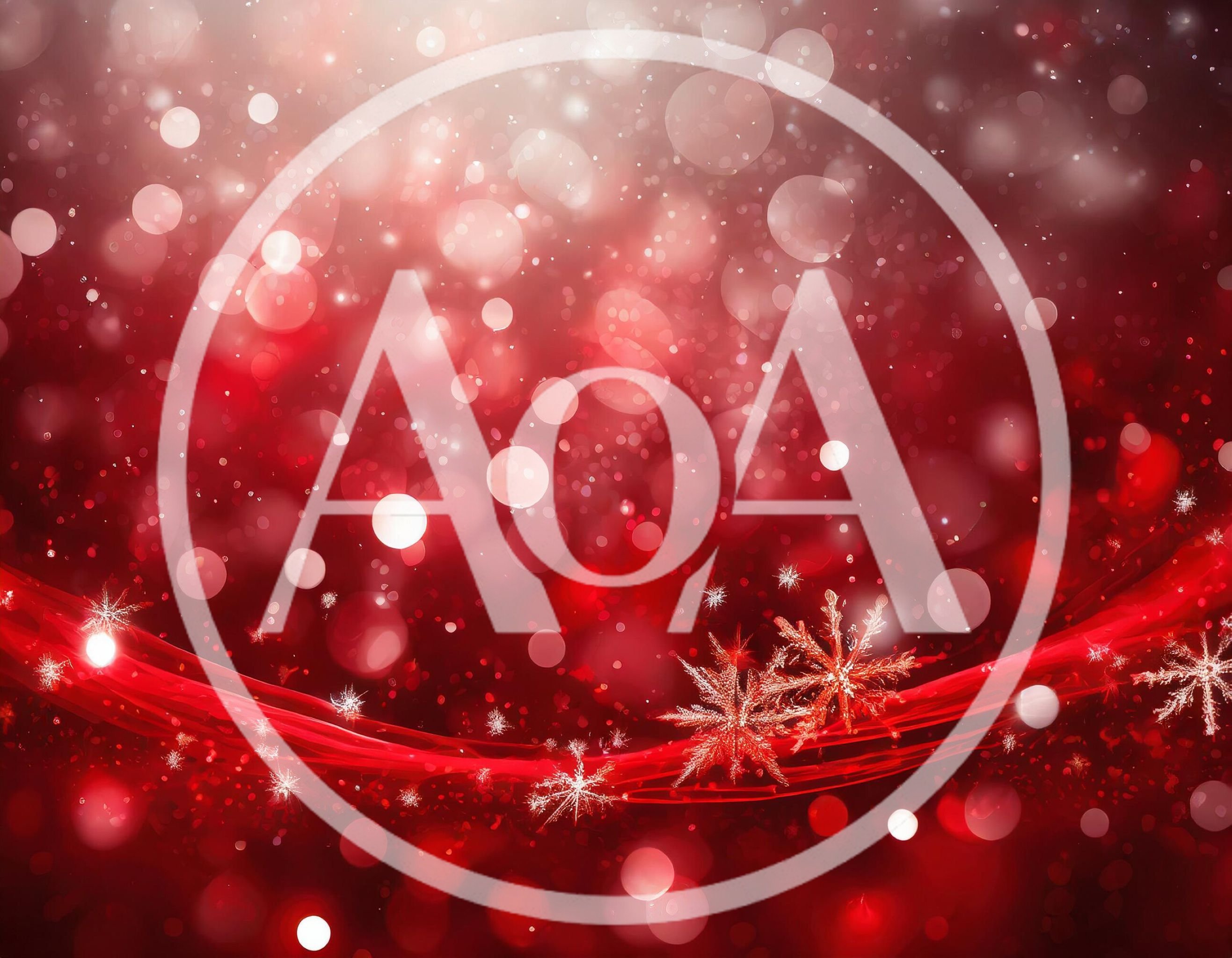Abstract Red Christmas Background With Snowflakes And Bokeh