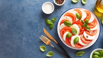 Caprese Salad With Fresh Mozzarella And Tomatoes