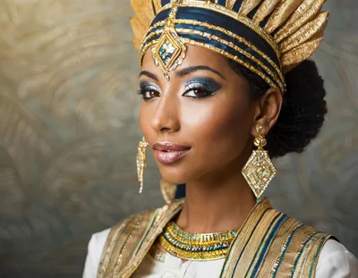 Portrait Of A Woman In Egyptian Queen Costume