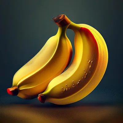 Two Ripe Yellow Bananas Against A Dark Background