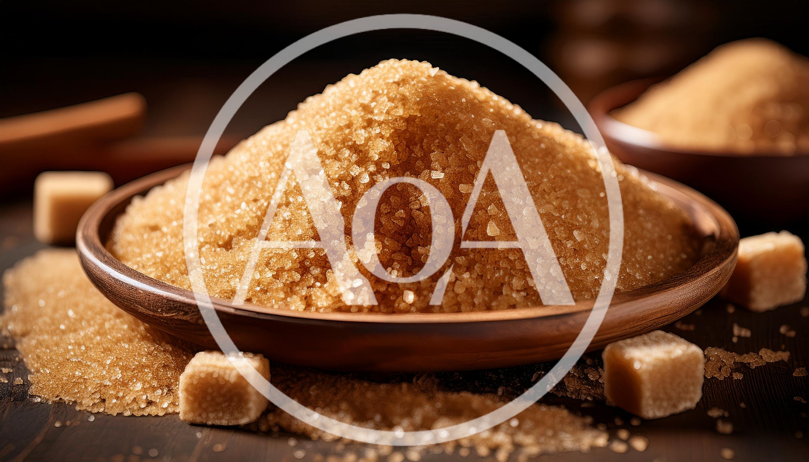 Brown Sugar Pile In A Wooden Bowl