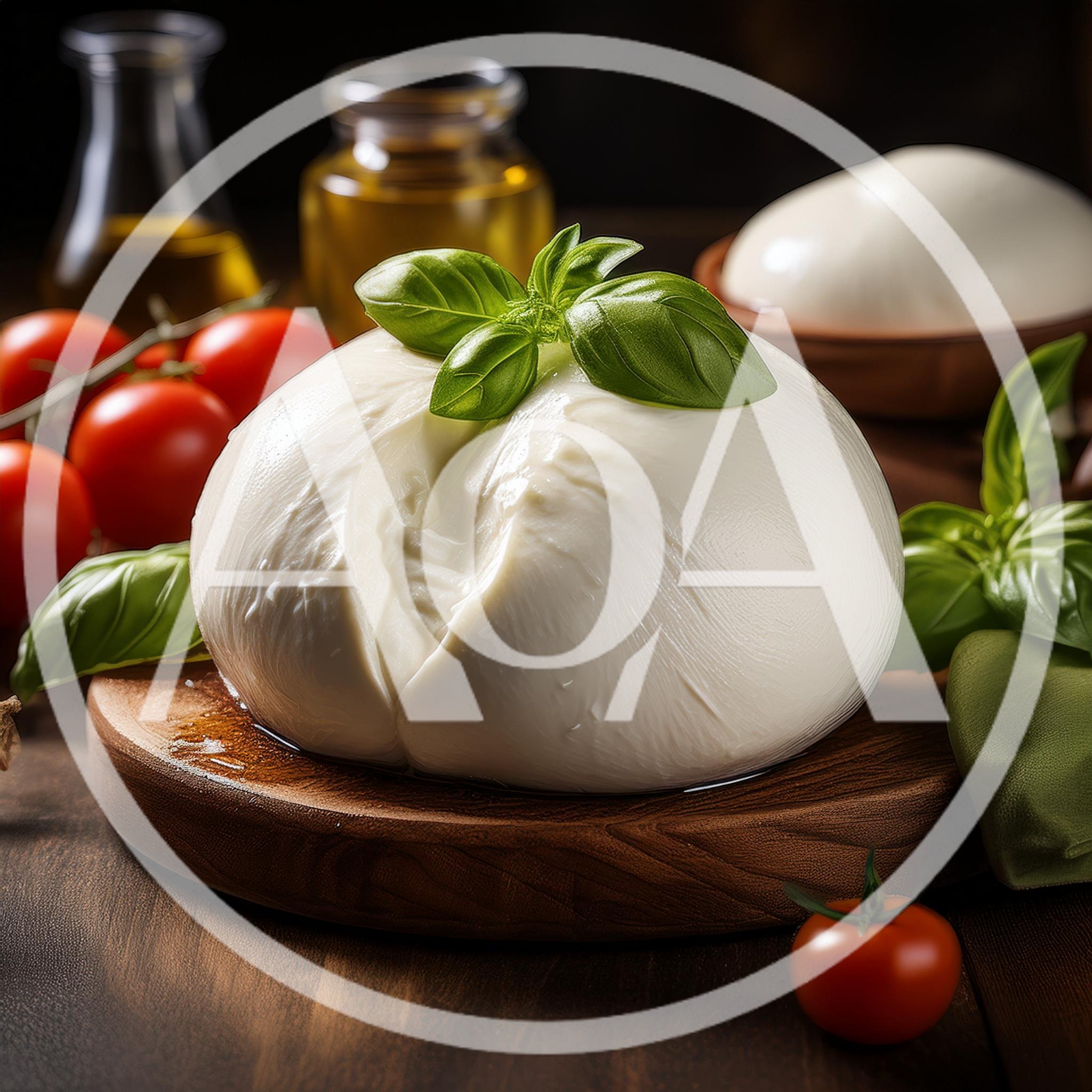 Fresh Mozzarella Cheese Ball With Basil And Tomatoes