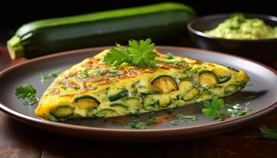 Slice Of Zucchini Frittata On A Plate