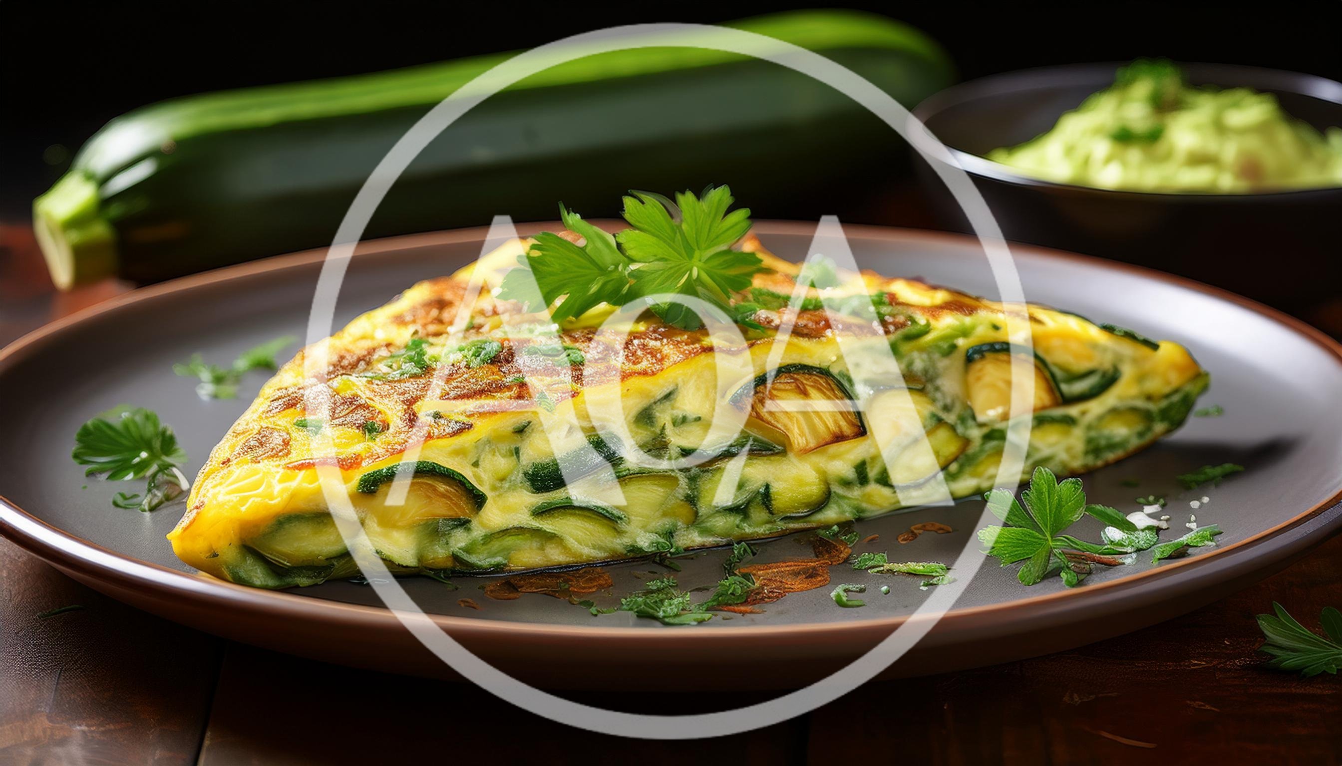 Slice Of Zucchini Frittata On A Plate