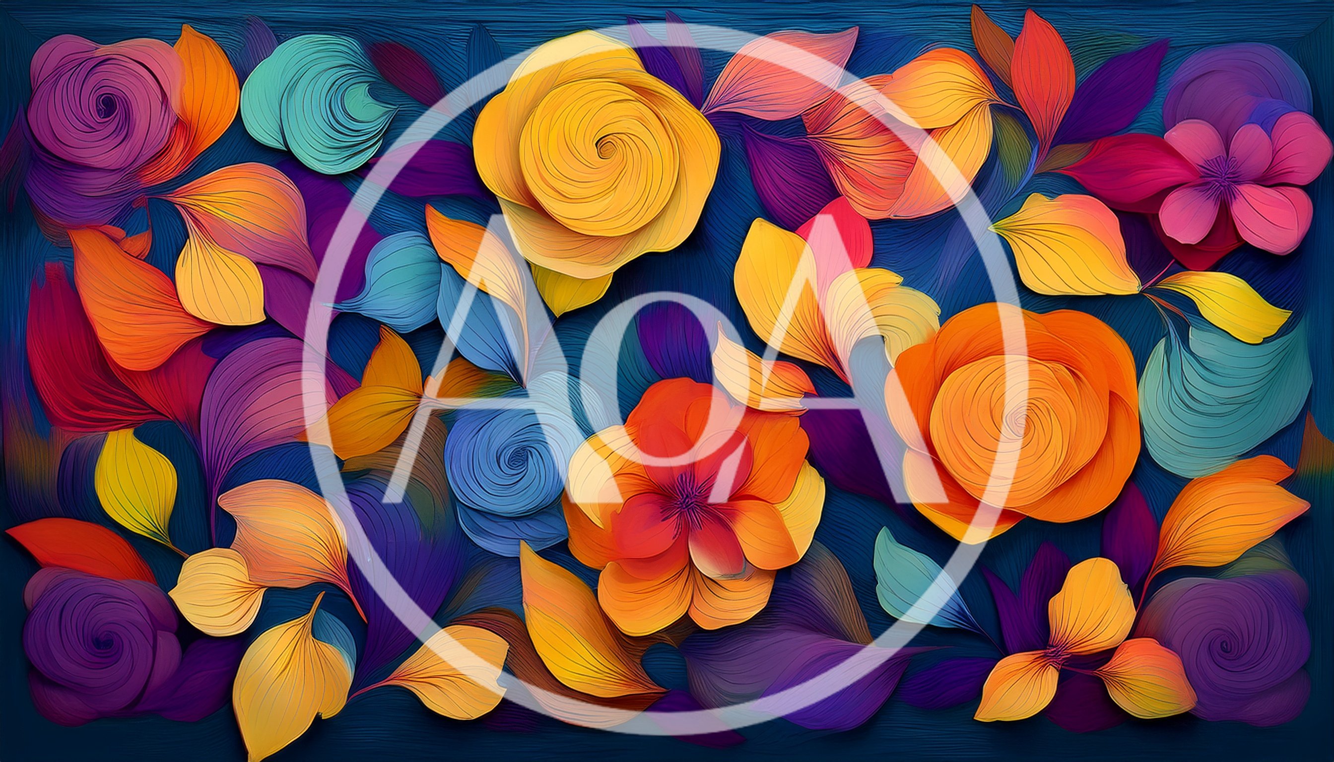Abstract Floral Pattern With Vibrant Swirling Petals