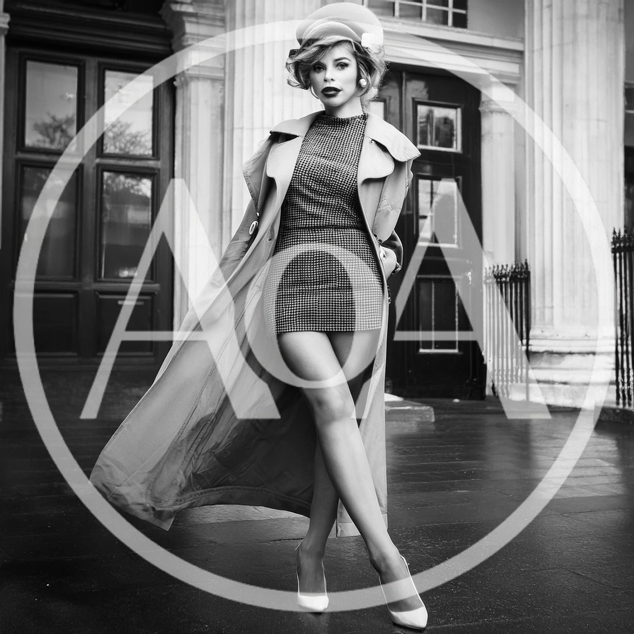Stylish Woman In Trench Coat Posing Outdoors
