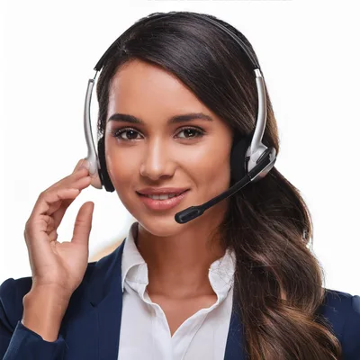 Professional Customer Service Representative Wearing Headset