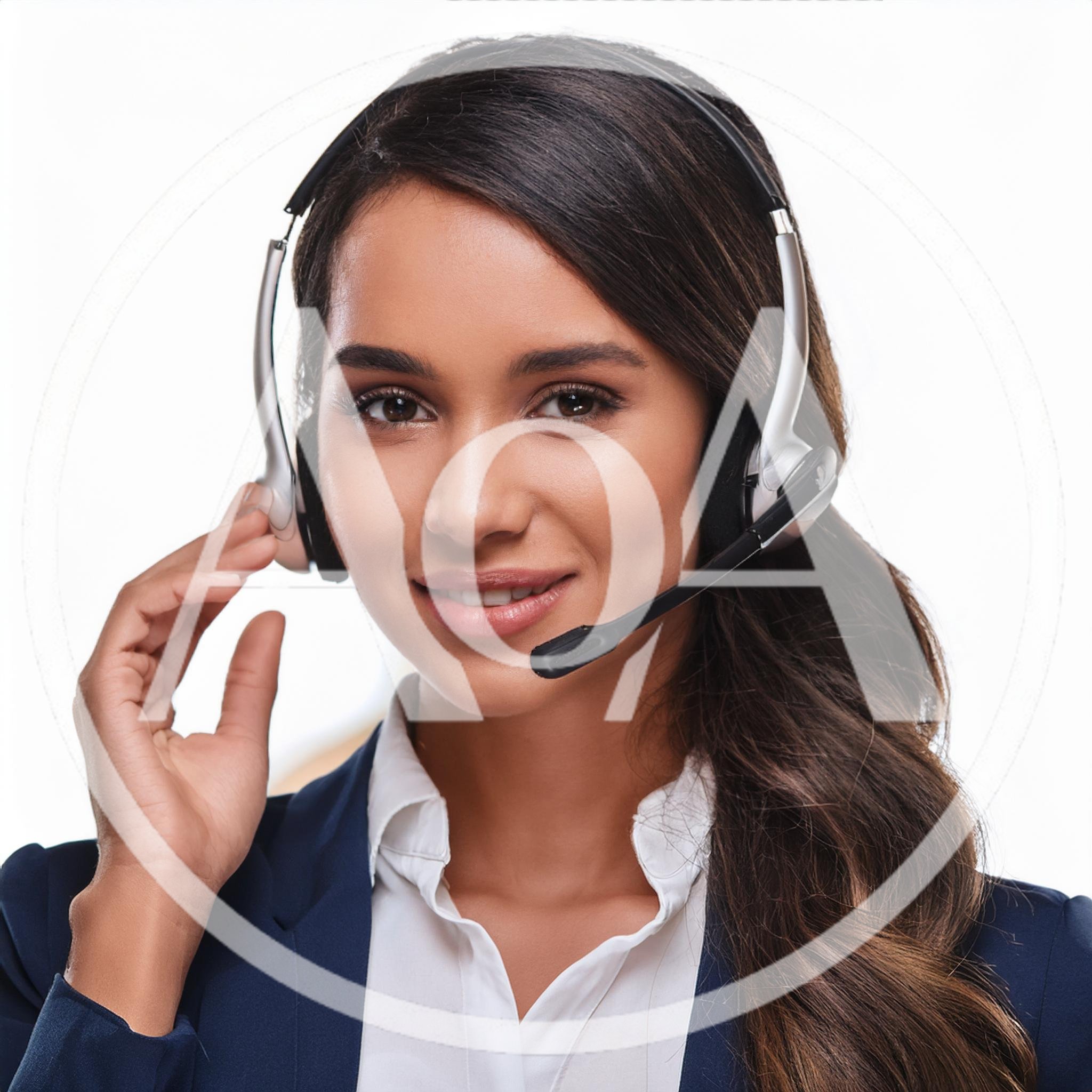 Professional Customer Service Representative Wearing Headset