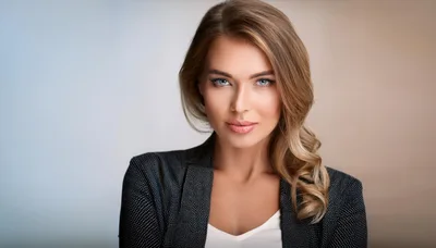 Professional Business Woman Portrait In Studio